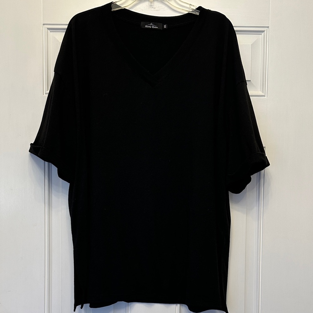 Chic Black V-Neck Women's Tunic